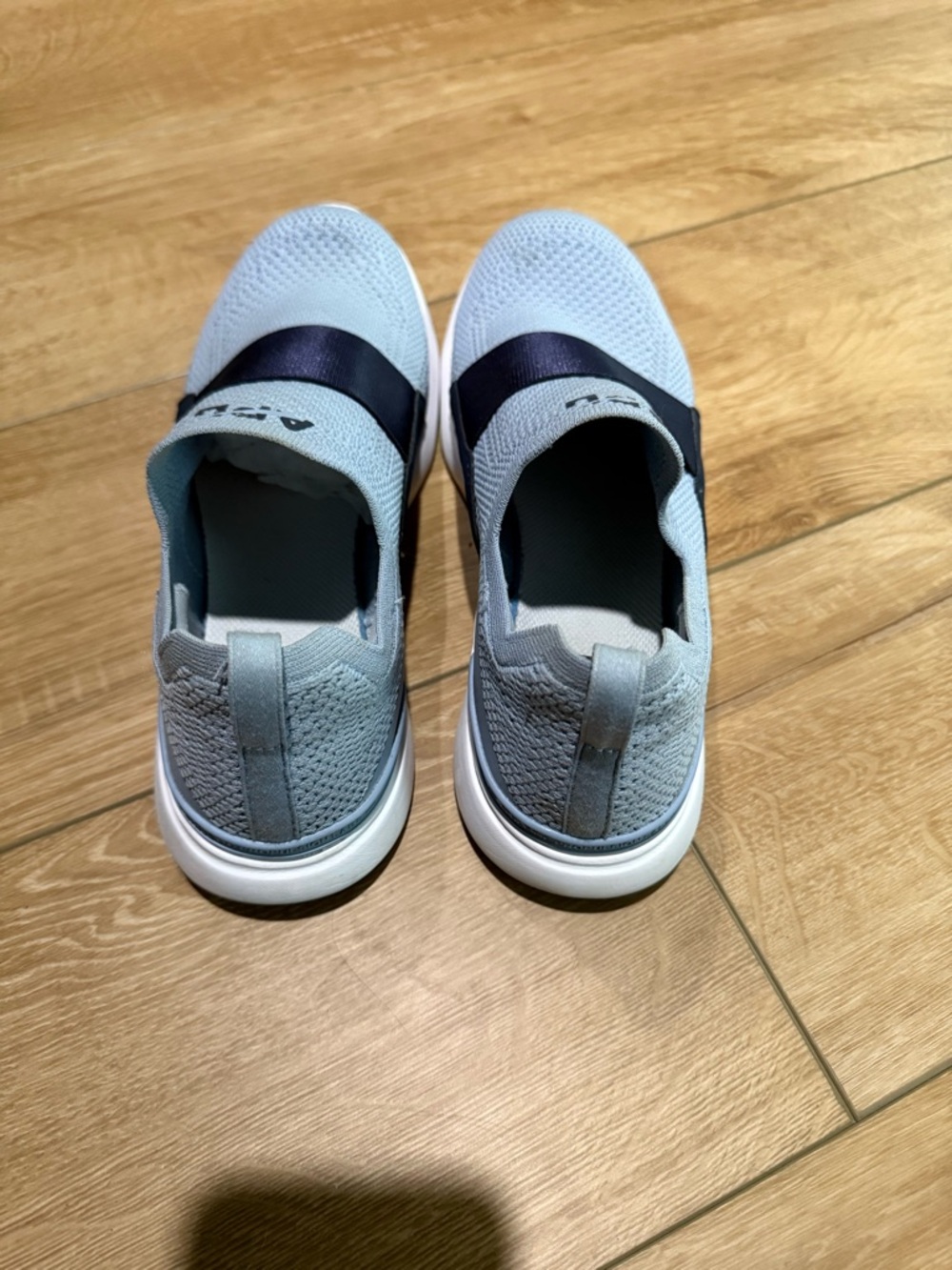 APL Men's Slip-On Knit Sneaker in Light Blue with Black Strap - Picture 3 of 3